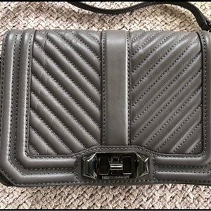 Rebecca Minkoff small love cross body/ quilted in gray